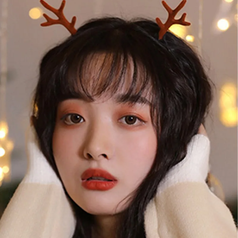 Antler Headdress Women Men Red Brown Christmas Hairpins Attractive Cartoon Cosplay Props DIY Headband Fashion Accessories Gifts