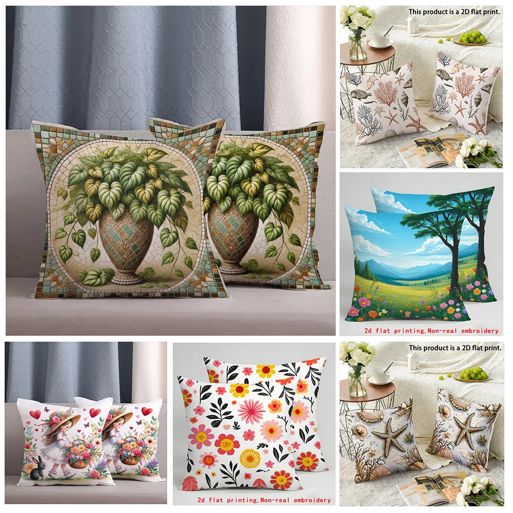 

Mosaic Vase Pattern PillowcaseCushion covers, zippered, decorative pillowcases, 45x45 cover sleeves
