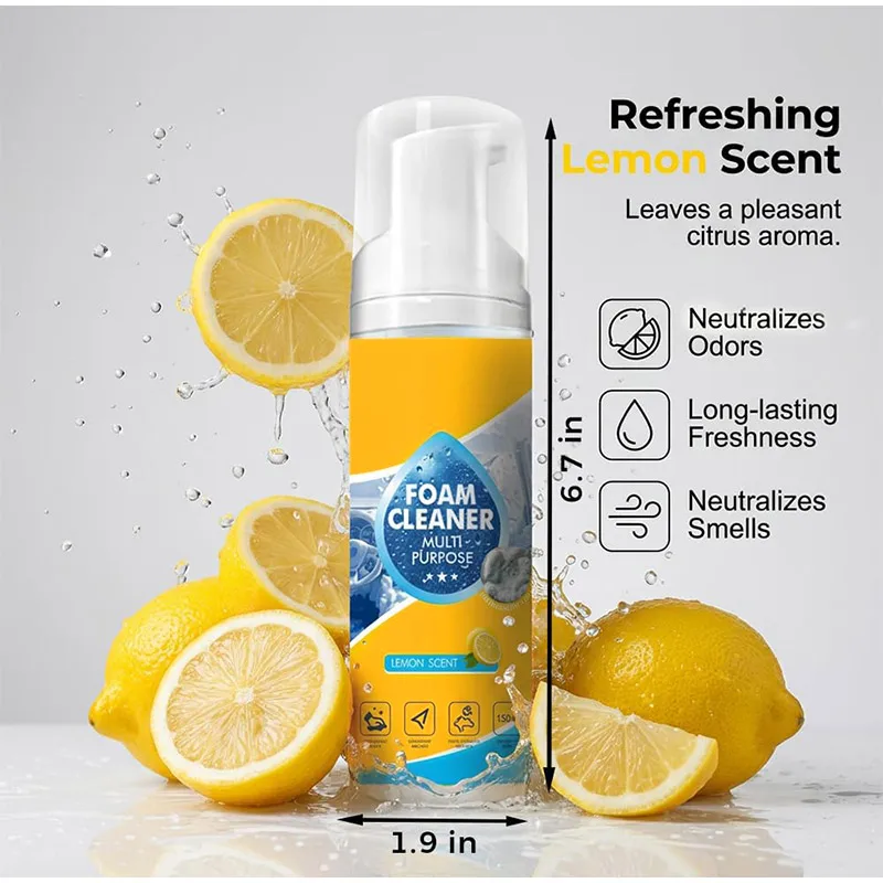 4-in-1 Multi-Enzyme Foam Cleaner 150ML Foam Cleaner All Purpose for Car Interior Leather Plastic & Fabric Car Bathroom & Sofa