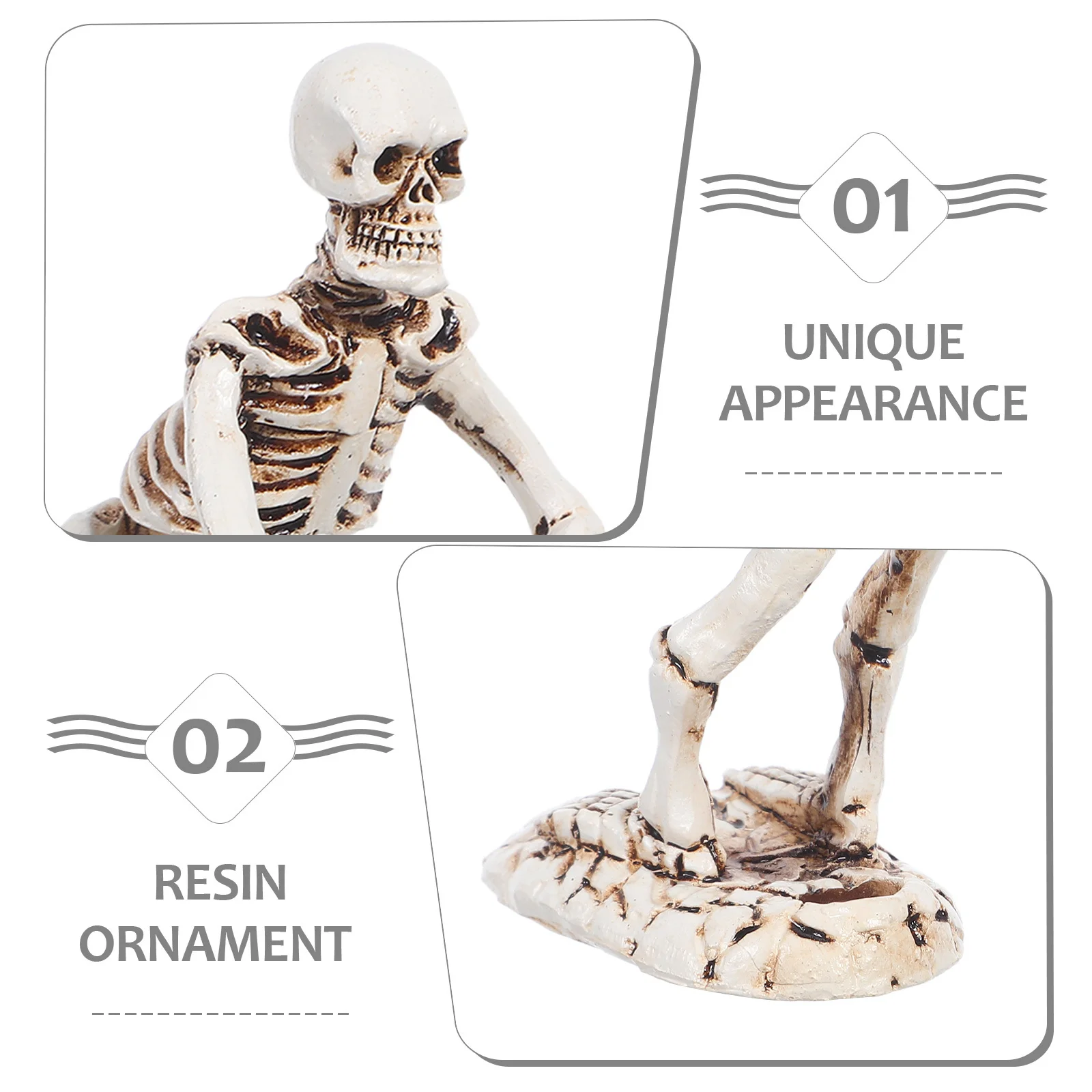 1 قطعة حامل قلم جمجمة من الراتنج شكل سطح المكتب تخزين الرف فرشاة للمكياج حامل منضدية الديكور هدية الهالوين #4