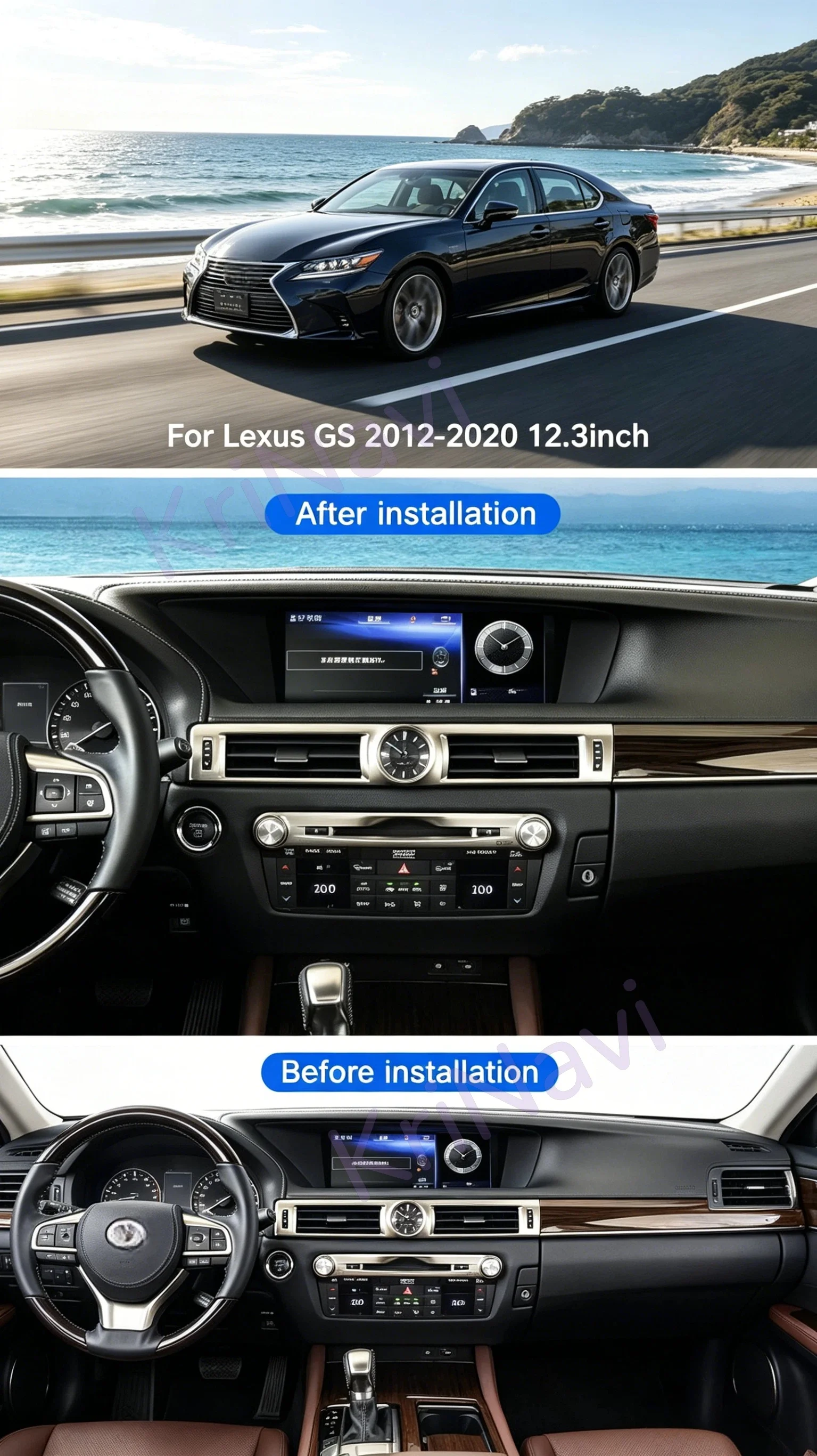 For Lexus GS GS250 GS300 GS350 GS300h GS450h GS200T Android 13 GPS Radio Multimedia Player Navi Wireless Carplay OEM Menu
