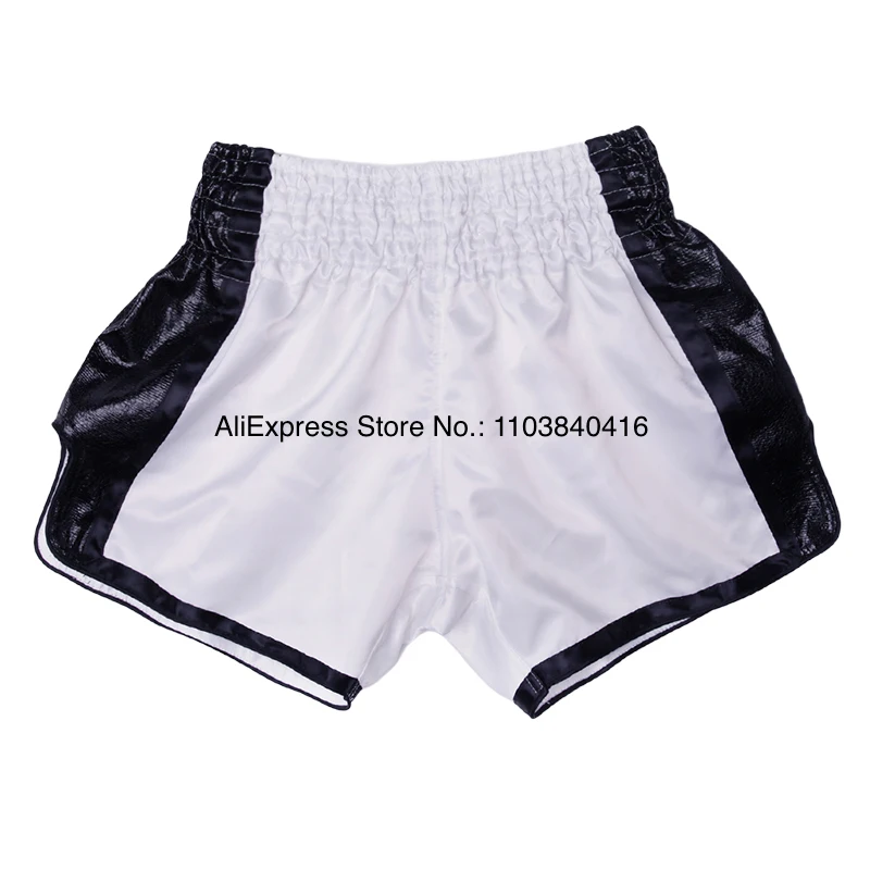 Boxing Shorts Child Women Men\'s Muay Thai Shorts Satin Plain Kickboxing Fight Pants Gym Martial Arts Training Clothes Gold Black