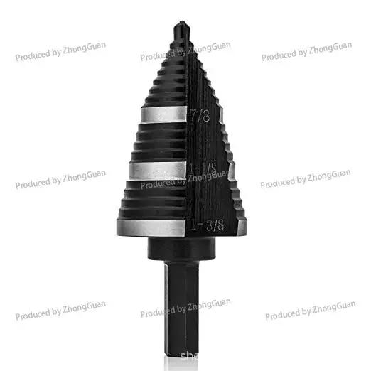 Pagoda Drill Step Drill High Speed Steel Inch 1/4-1-3/8 M2 6542 Tungsten Steel Drill Bit
