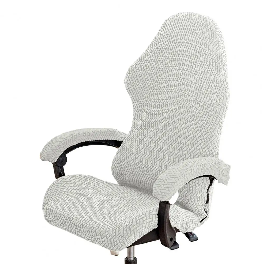 Nordic Style Chair Cover Thickened Elastic Gaming Chair Cover with Zipper Closure for Computer Office Seat