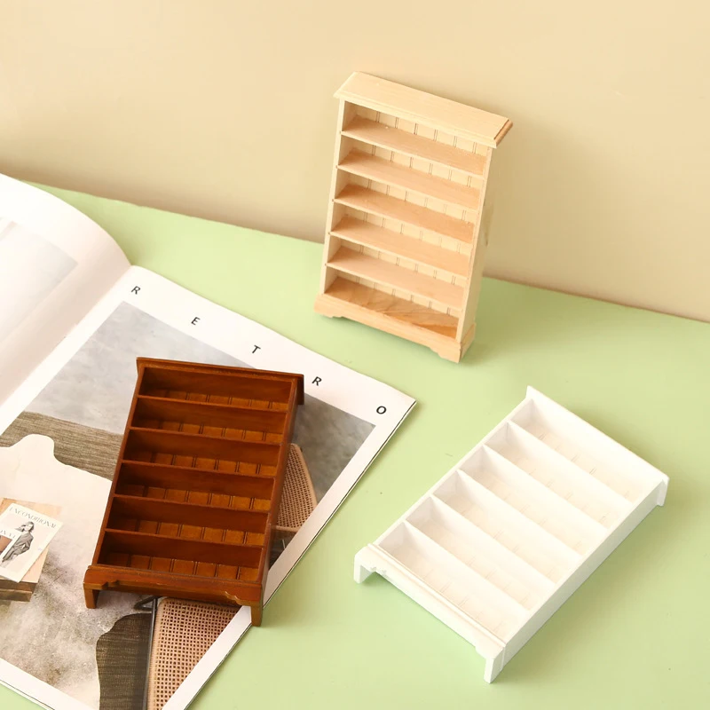 1:12 libreria in miniatura per casa delle bambole scaffale portaoggetti a 6 strati vetrina vetrina mobili modello Decor accessori per la casa delle bambole giocattolo