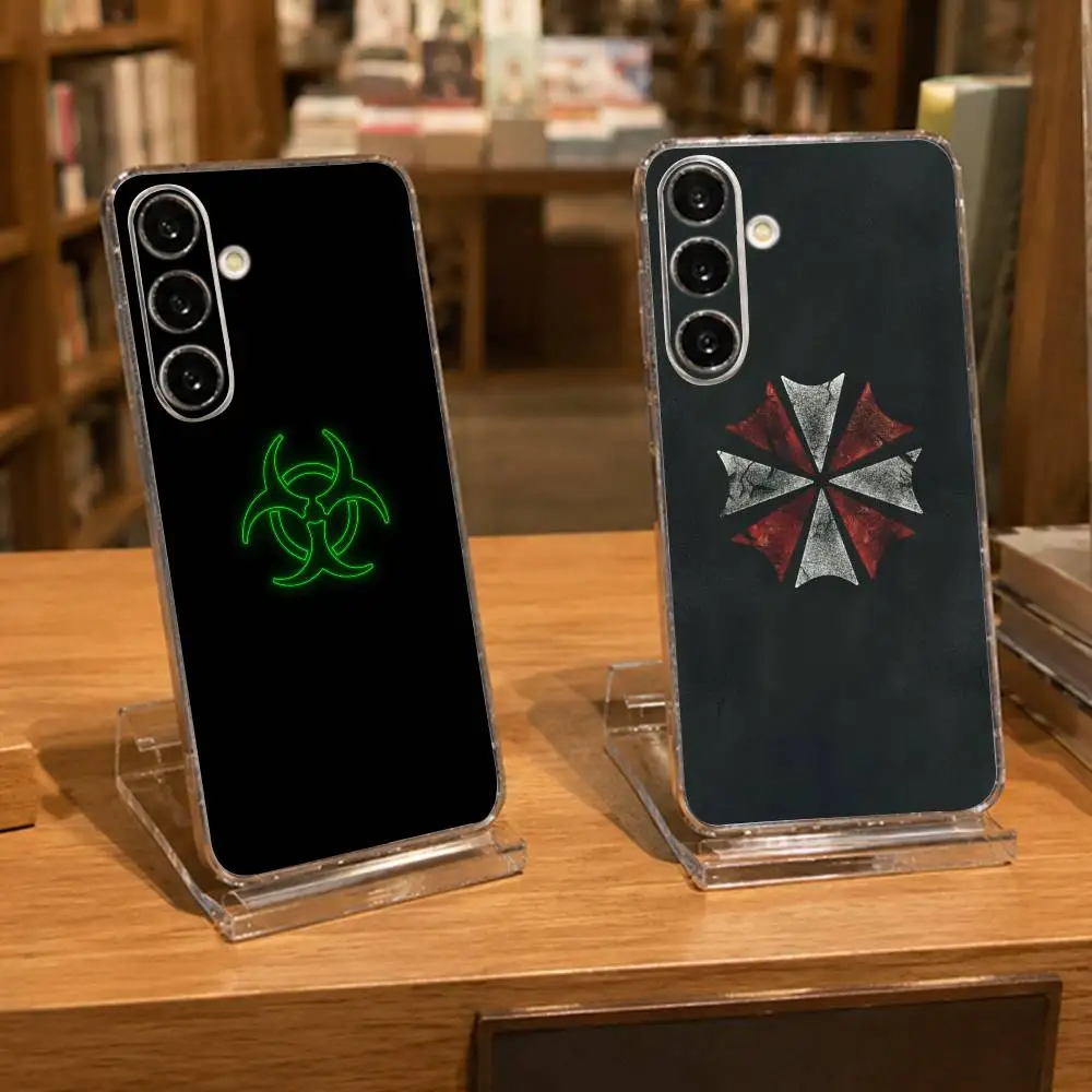 symble-logo umbrella R-Resident Evil Clear Phone Case for Samsung A71, A70, A52, A51, A40, A30, A20