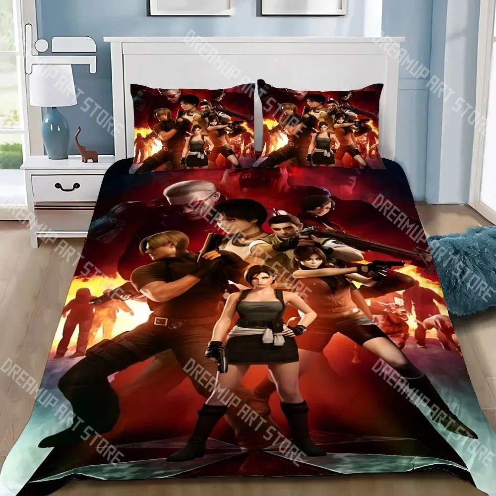 3D Print Resident Evil Game Bedding Set Twin Queen King Full Size Duvet Cover Pillowcase Bed boys girls Adult Home Textiles view 2