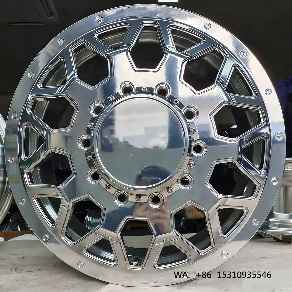

Custom Polished Chrome Dually Wheel 8x165.1 8x200 10x225 for Ford F350 Ram 3500 22 24 26 28 30 Inch Dually