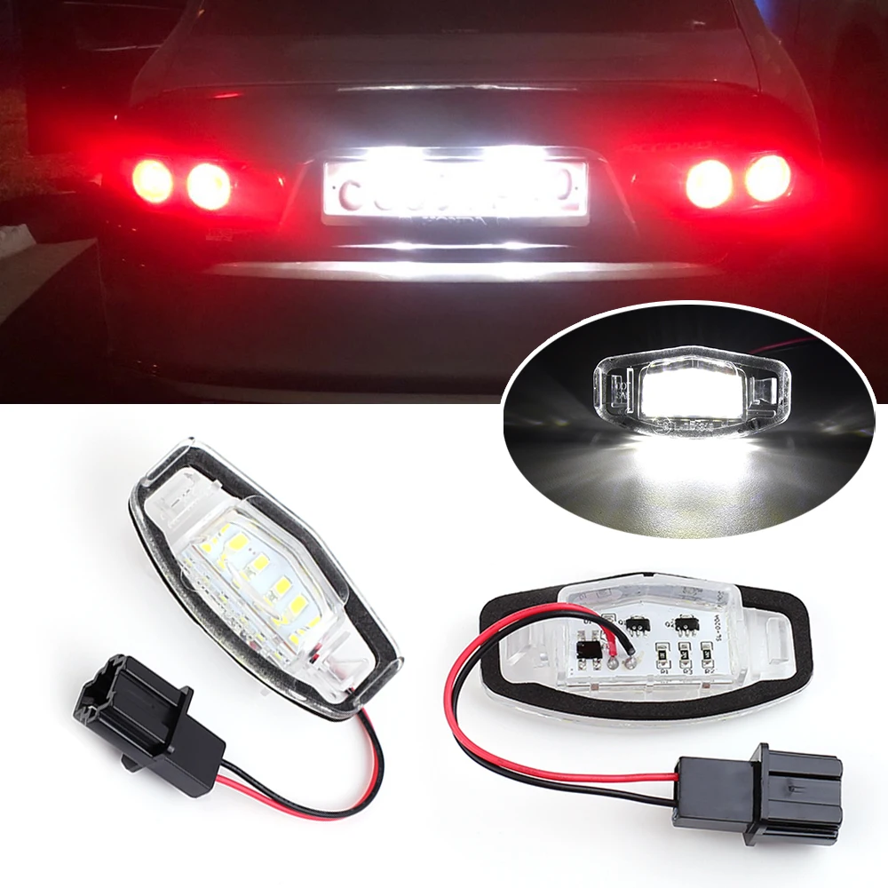 

For Honda Civic Sedan Pilot Accord Sedan Odyssey Acura MDX RL TL TSX RDX ILX LED Number License Plate Light Lamp White 2PCS