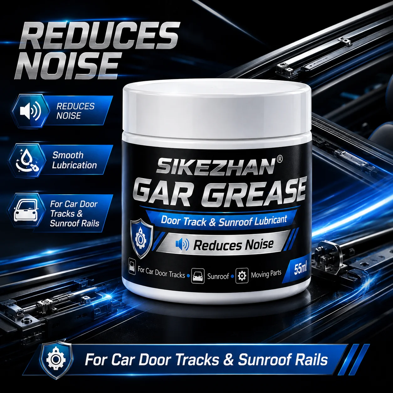 SIKEZHAN White Grease Lubricant Paste for Car Door Rails, Sunroofs, Hinges, Seat Tracks and Bike Chains, Non-Sticky Long-Lasting