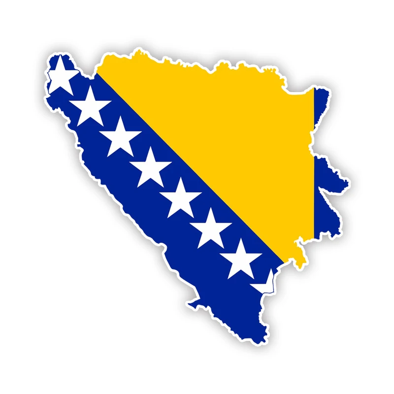 CK21179# Bosnia and Herzegovina Map Flag Silhouette Sticker for Laptop Book Fridge Guitar Motorcycle Helmet ToolBox Door PC Boat