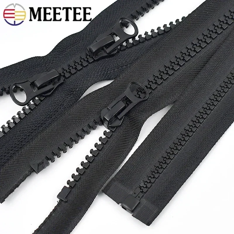 

Meetee 5# 8# Resin Zippers 60-300cm Open-End Zips Single/Double Slider Clothes Closure Zipper Repair Kit DIY Sewing Accessories