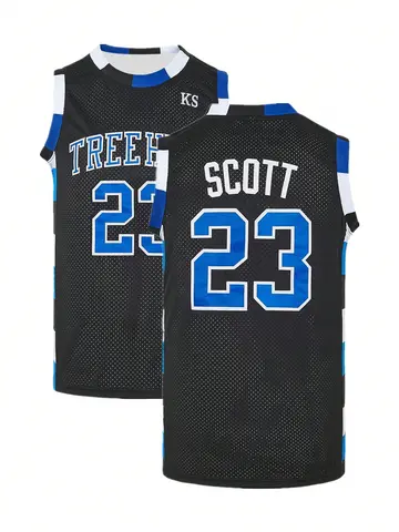 남자 농구 유니폼 SCOTT # 23 레이븐스 # 3 Nathan Scott 영화 스포츠 저지 셔츠 통기성 빠른 건조 남성 의류 탑 티
