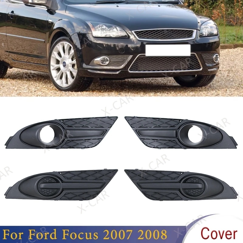 

Front Bumper Fog Light Foglamp Cover Frame Hood Bezel For Ford Focus 2007 2008
