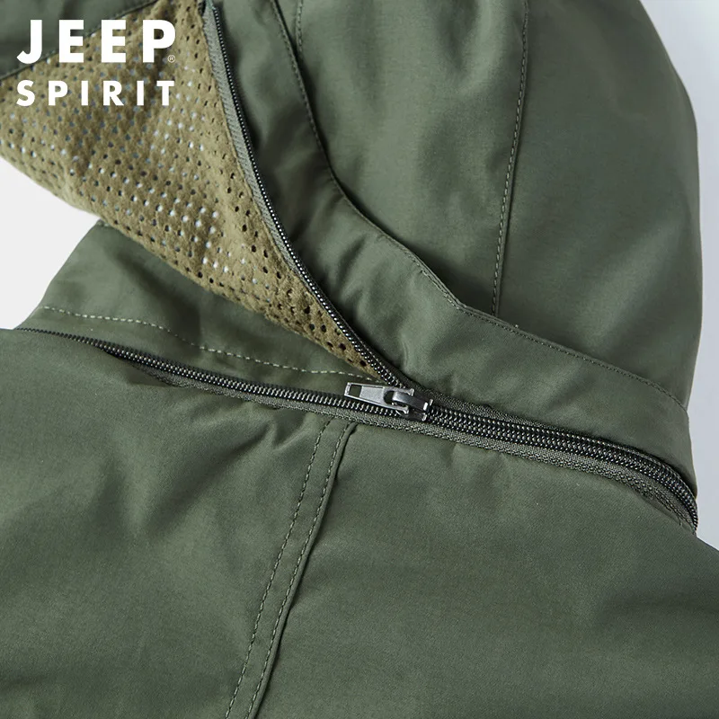 JEEP SPIRIT jacket men fashion casual  outerwear tooling hooded cotton material spring and autumn high quality clothes