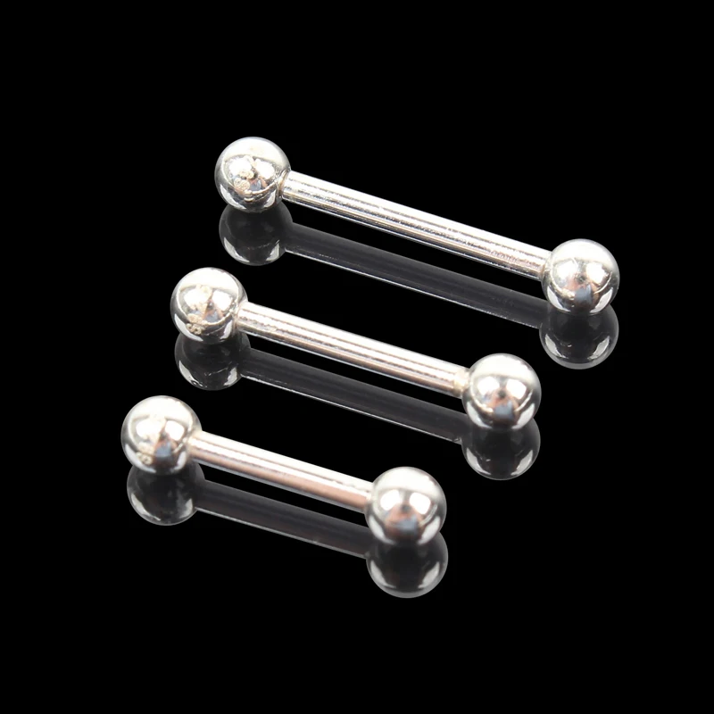 925 sterling silver body jewelry barbell pure S925 16G nipple ring tongue ring eyebrow nail tongue body piercing ONE PIECE