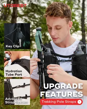 UTOBEST 10公升跑步水袋背包,相容於2公升水袋,適用於跑步背心、健行和騎行 10 最佳銷售 水袋 - №3