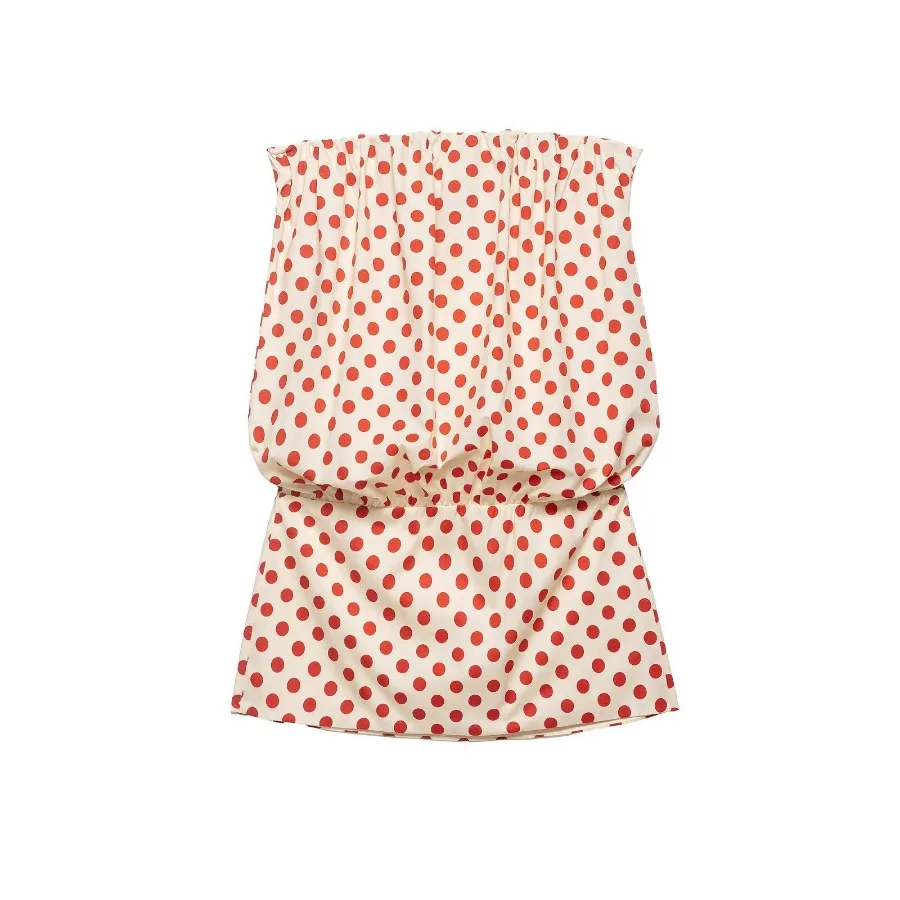 

【New style】- women's clothing 2026 summer new style French retro sexy red polky dot tube top dress 2482423