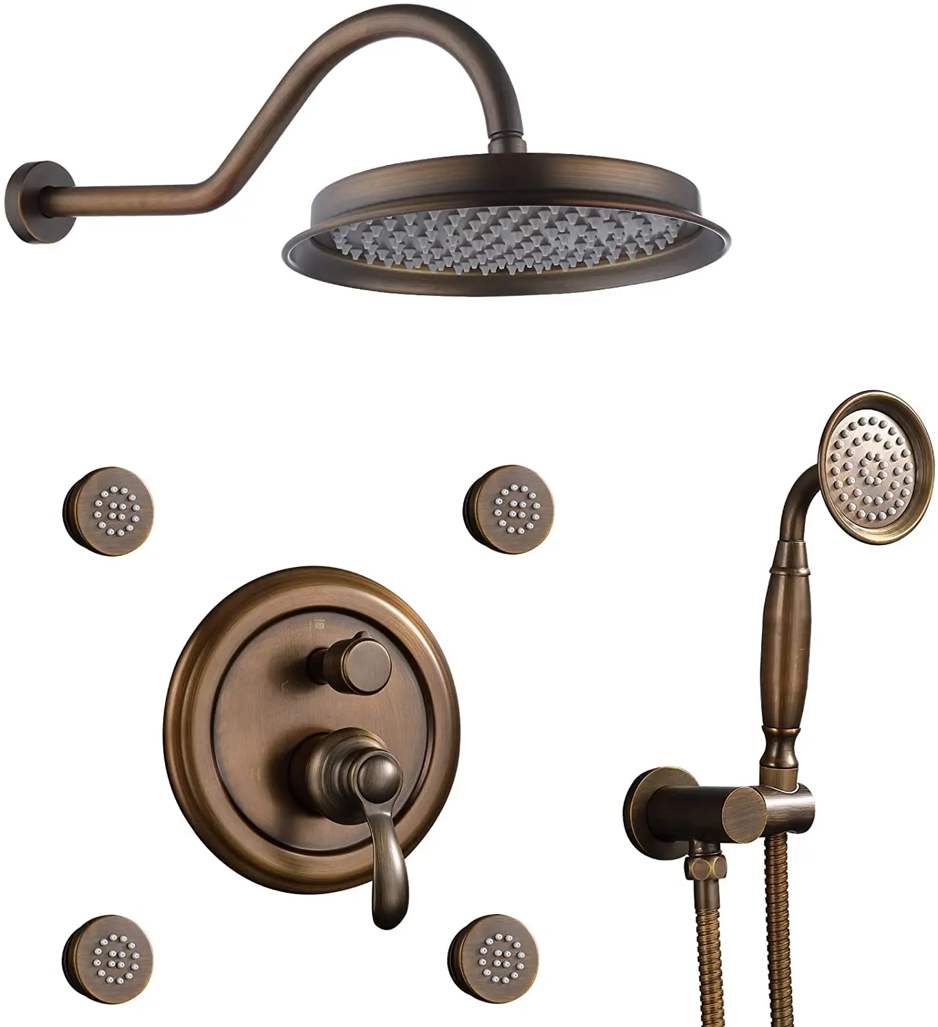 YYHC-Antique brass bathroom Shower System Shower faucet set 9 