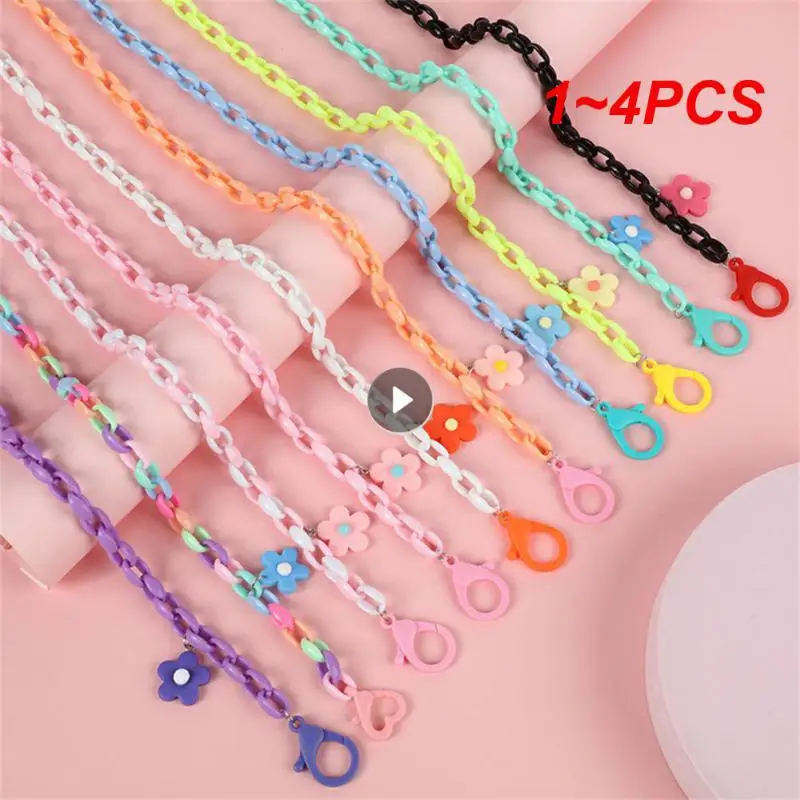 1~4PCS 70cm Fashion Acrylic Face Mask Chain Women Anti Slip Mask Strap Glasses Chains Neck Chain Mask Holder Neck Strap Mask