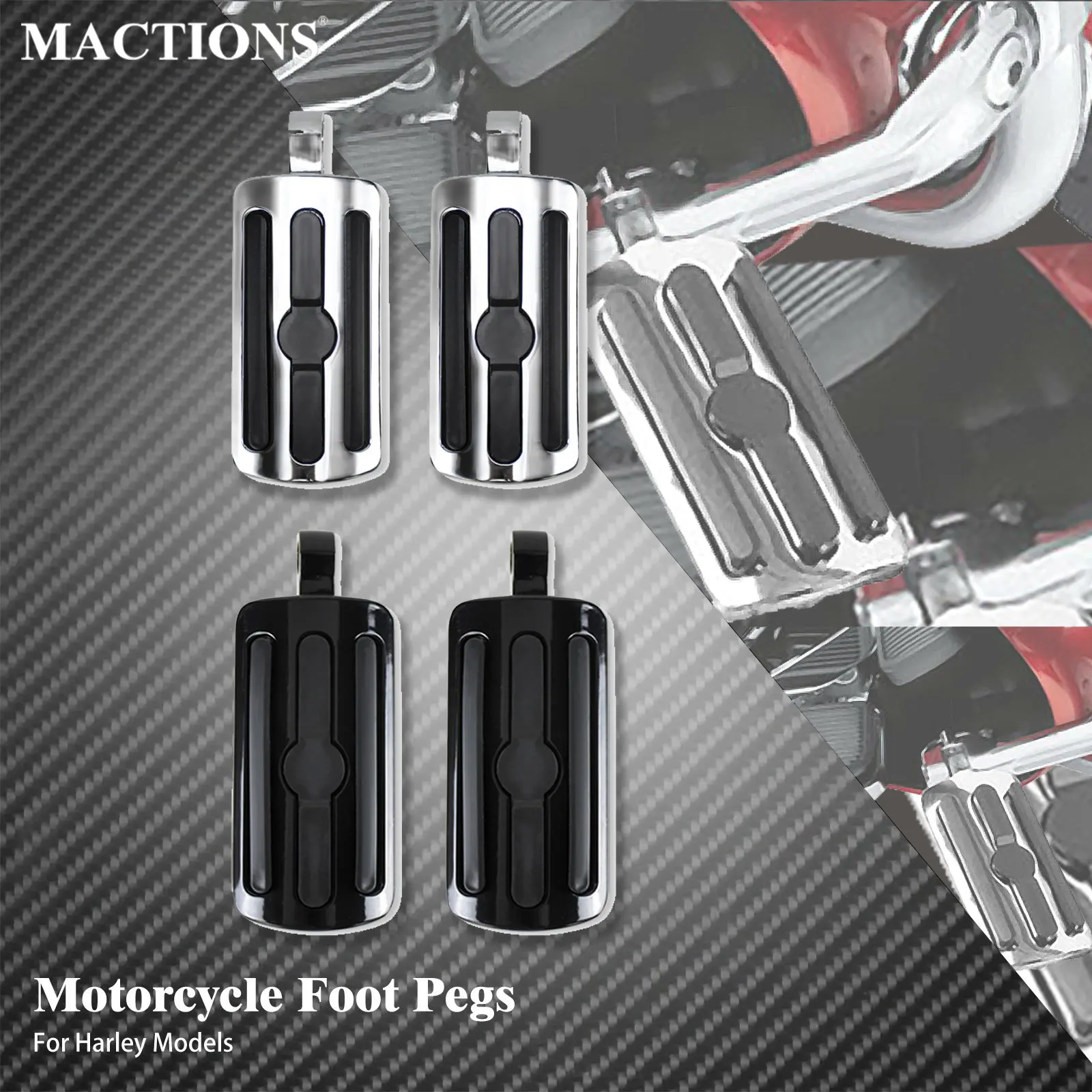 Motorcycle Universal Foot Pegs 1.25\