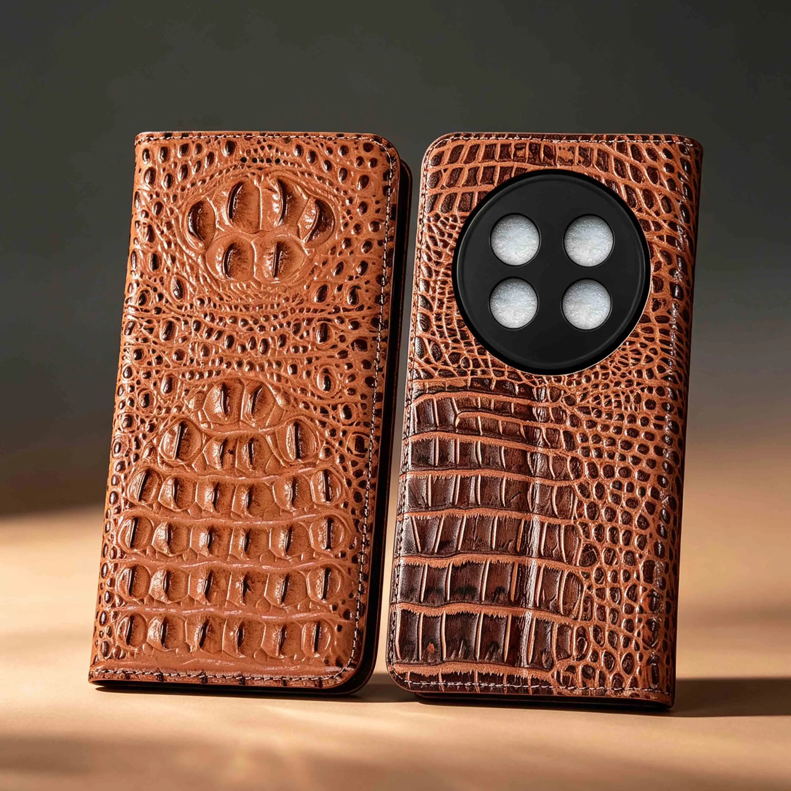Crocodile Claw Genuine Leather Flip Case For Huawei Nova 9 10 11 11i 12 12S 12i 13 13i 14 15 16 Pro Max Ultra SE Phone Cases