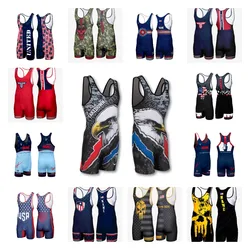 Costumi da bagno maratona abbigliamento da corsa tuta leggera in ferro canottiere da Wrestling tuta da Triathlon WWE Gym tuta sportiva traspirante USA