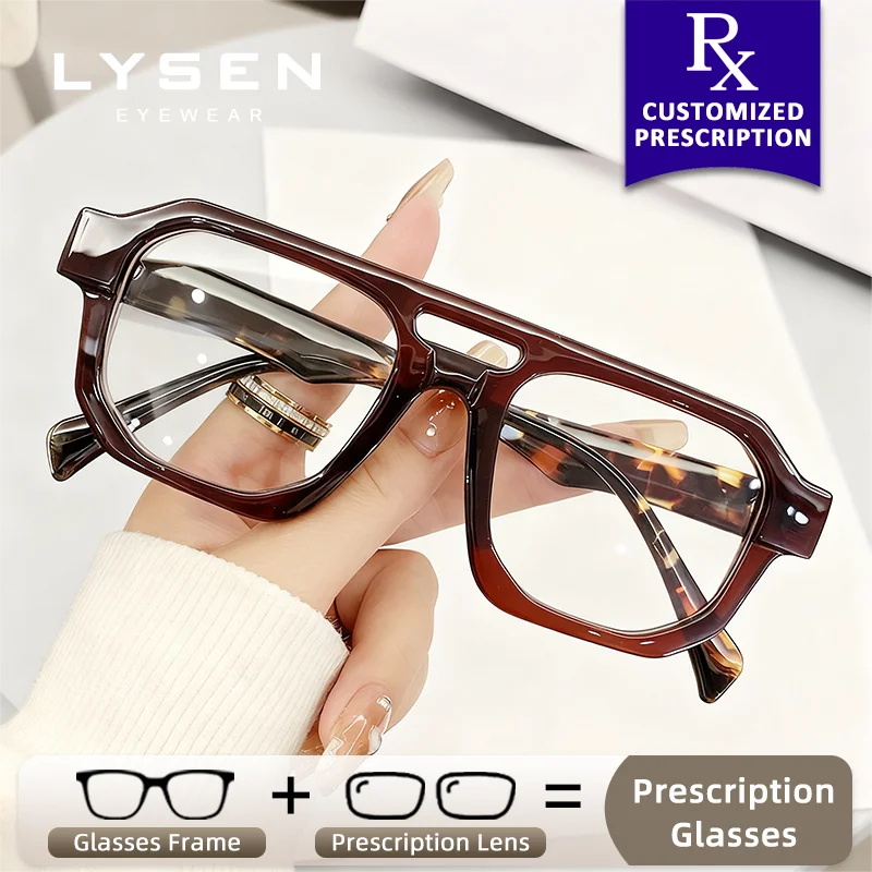 

LYSEN Fashion Rectangle Women Prescription Glasses Blue Light Blocking Progressive Lenses UV Protection Optical Eyeglasses Frame