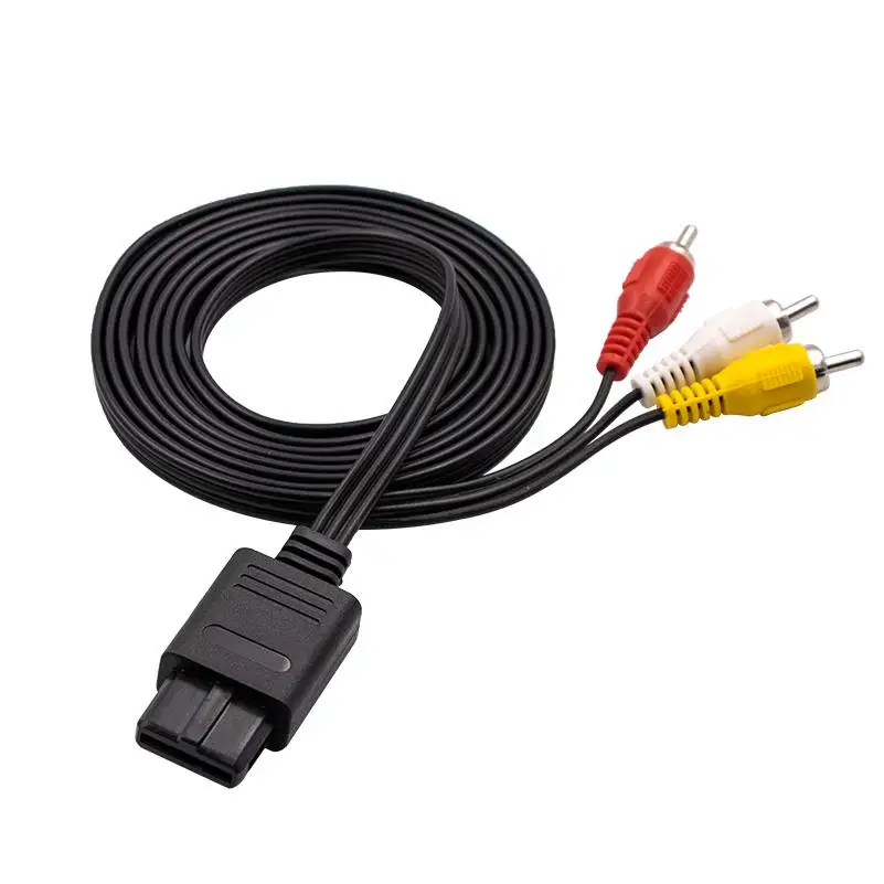 

1.8m For Nintendo 64 Audio TV Video Cord AV Cable To RCA For Super Nintendo Game Cube N64 SNES With Color-coded Connectors