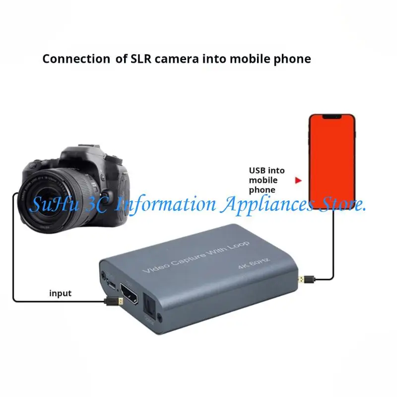  USB C HDTV Video Capturing Card 4K@60Hz HDTV 1080P Video Game Capturing Replacement for Streaming Game Console Accessories