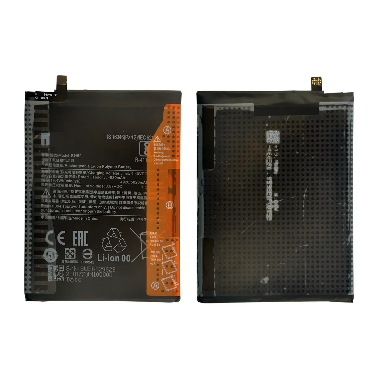 Brand New  BN52 5020mAh Battery  For  Xiaomi Redmi Note 9 Pro  Phone Replacement Batteries+Tools