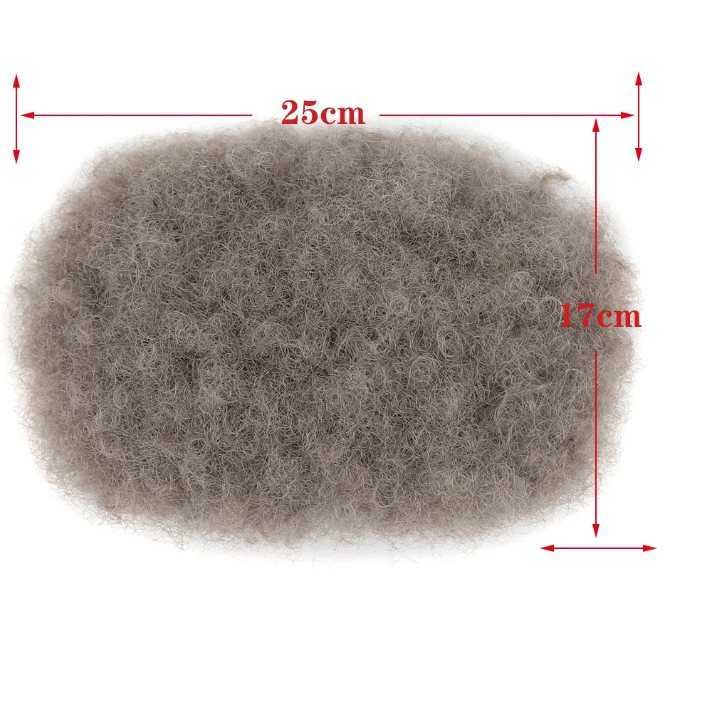 Afro Kinky Curly Toupee for Black Mens Women With Thinning Hair Synthetic High Puff Short Mohawk Topper Clip in Hair Extension