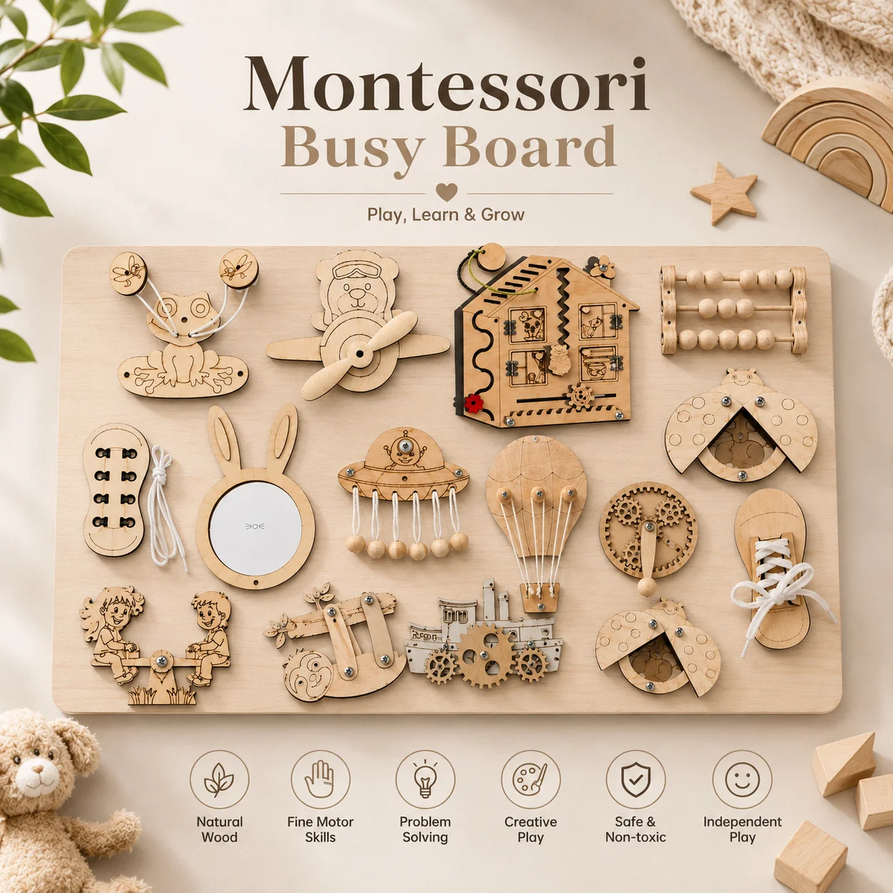 Montessori Wooden Fraction Puzzle Toys Kids Educational Math Learning Board Game Early Learning Fractions Toy Montessori Gift