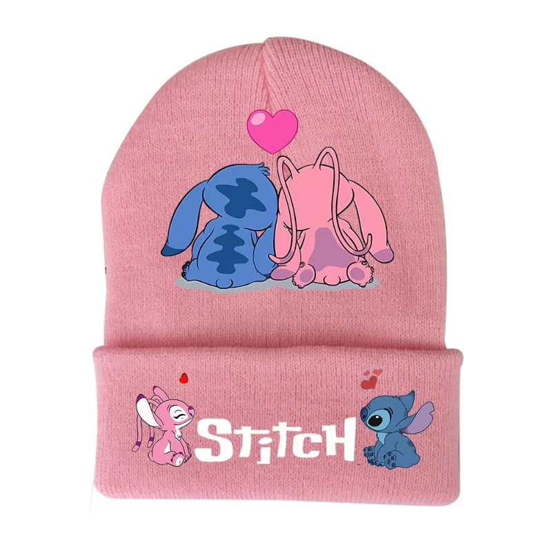 Stitch Disney Cap Wool Acrylic Knitted Caps Cartoon Anime Kids Skullcap Autumn Winter Elastic Skullies Beanies Hat Birthday Gift