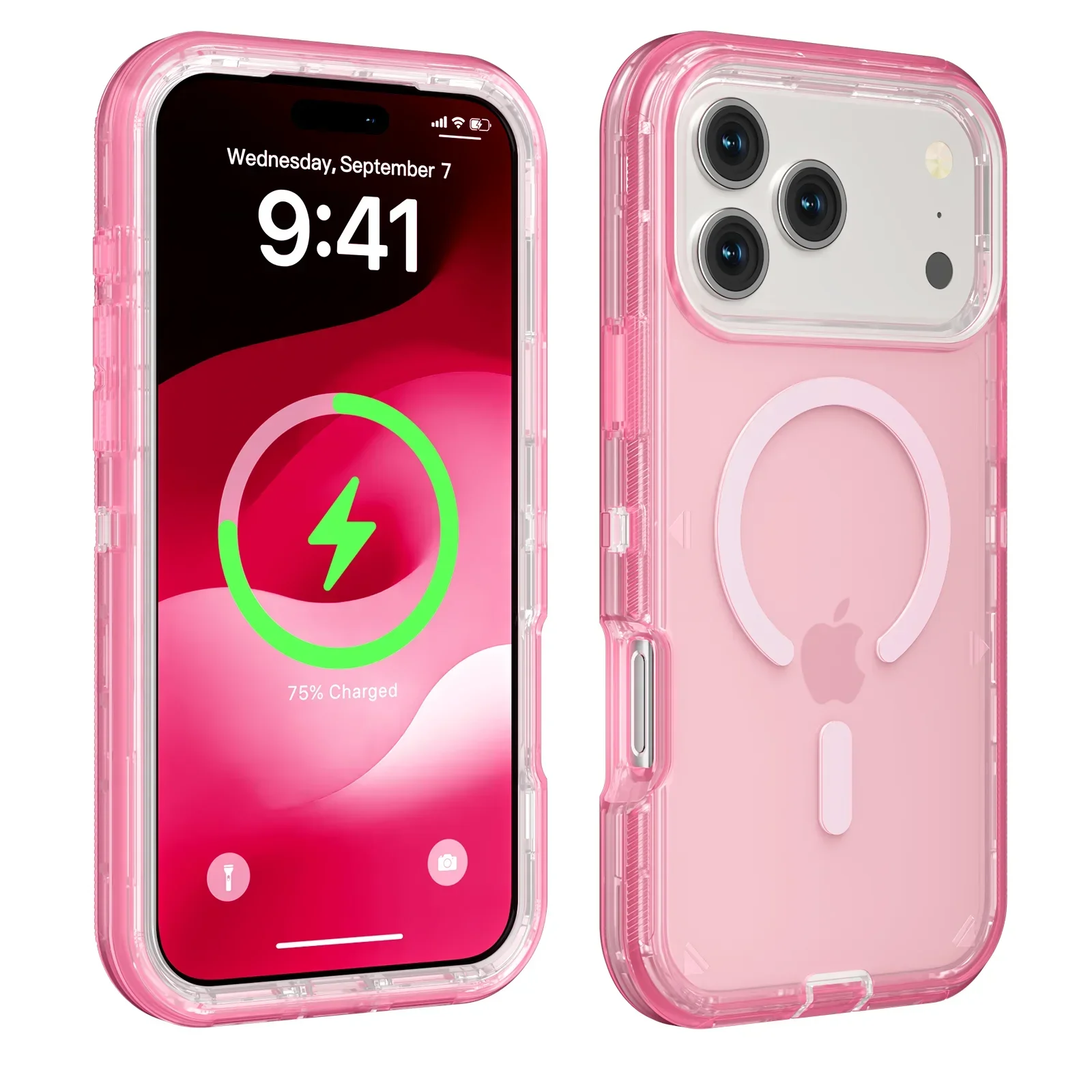 Heavy Duty Clear Symmetry OTT Armor BOX Case For iPhone 18 Pro Max 17 16 15 14 Plus 13 For MagSafe Charge Anti-drop Phone Cover