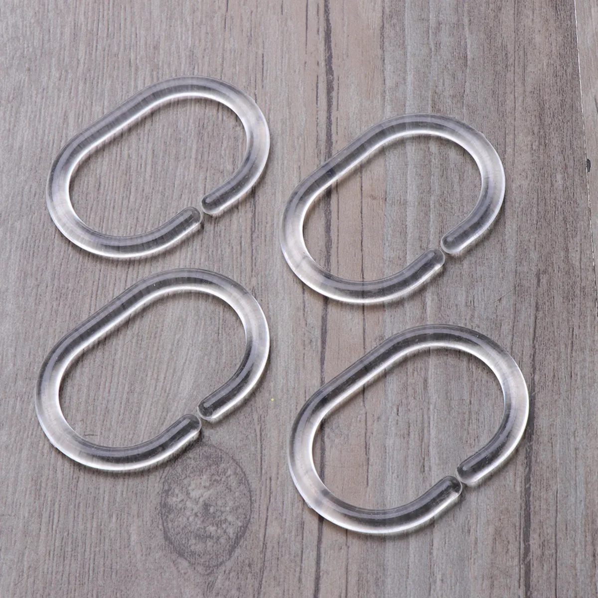 36Pcs Clear Oval Curtain Rings for Shower Curtains Plastic Silent Glide Lightweight Flexible Bathroom Bath Decor Easy