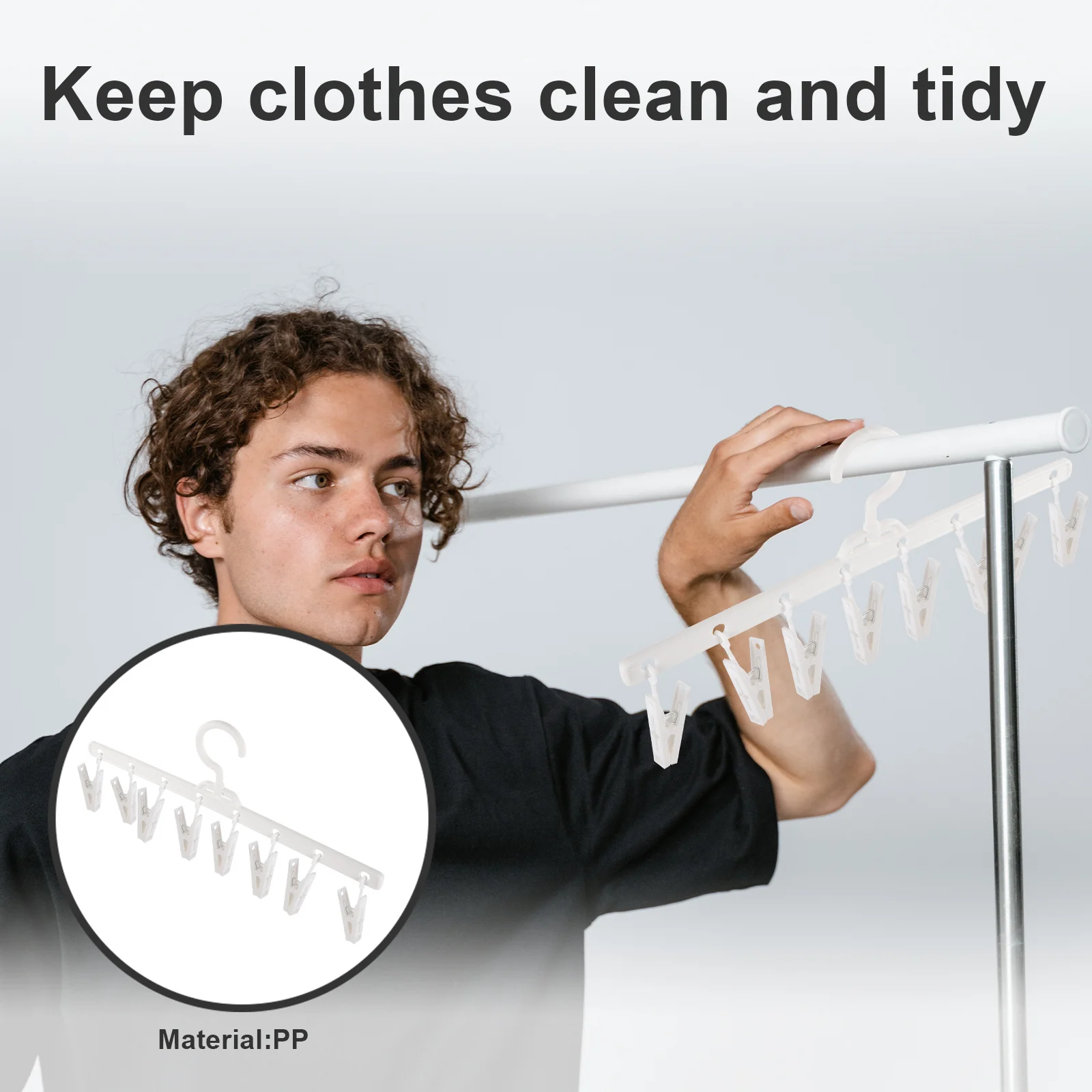 

Underwear Windproof Clips Multi-Purpose Hanger Socks Holder Rust-Resistant Clothes Storage Solution Hat Organizer Drying