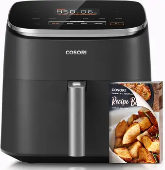 Image Air Fryer 9-in-1, Compact & Large 6 Qt, 5 Fan Speeds with 450F for Crispy, 95% Less Oil, 100+ In-App Recipes with Nutrien