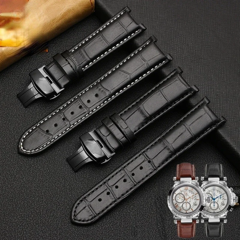 For GC Genuine Leather Watch Band Gucci Guess Gays Notch Watch Strap 20*11mm  22*13mm Men Women