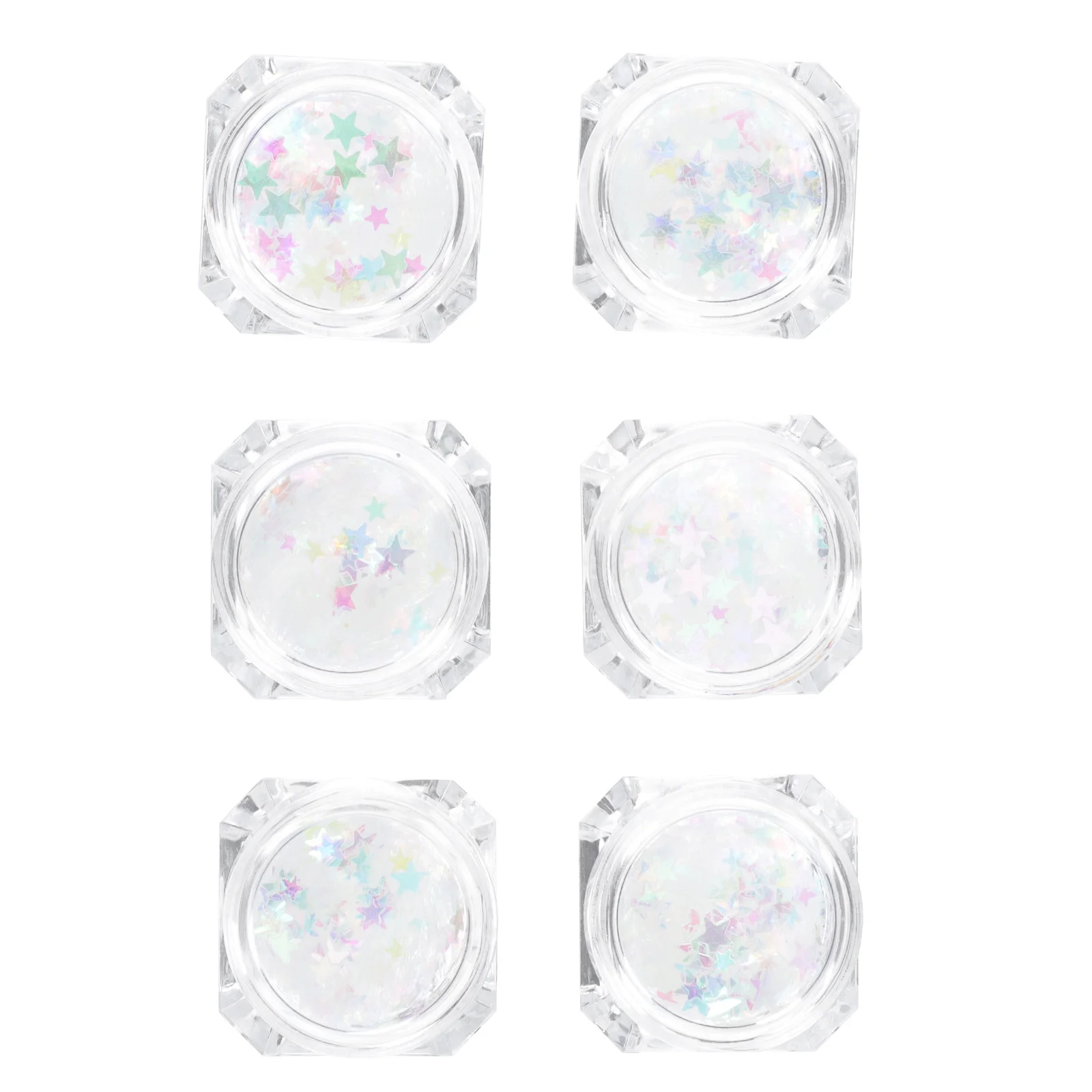 DIY Nail Art Sequins 6 Boxes Star Shaped Decals for Professional Learners Party Wedding Decor Nail Sequins