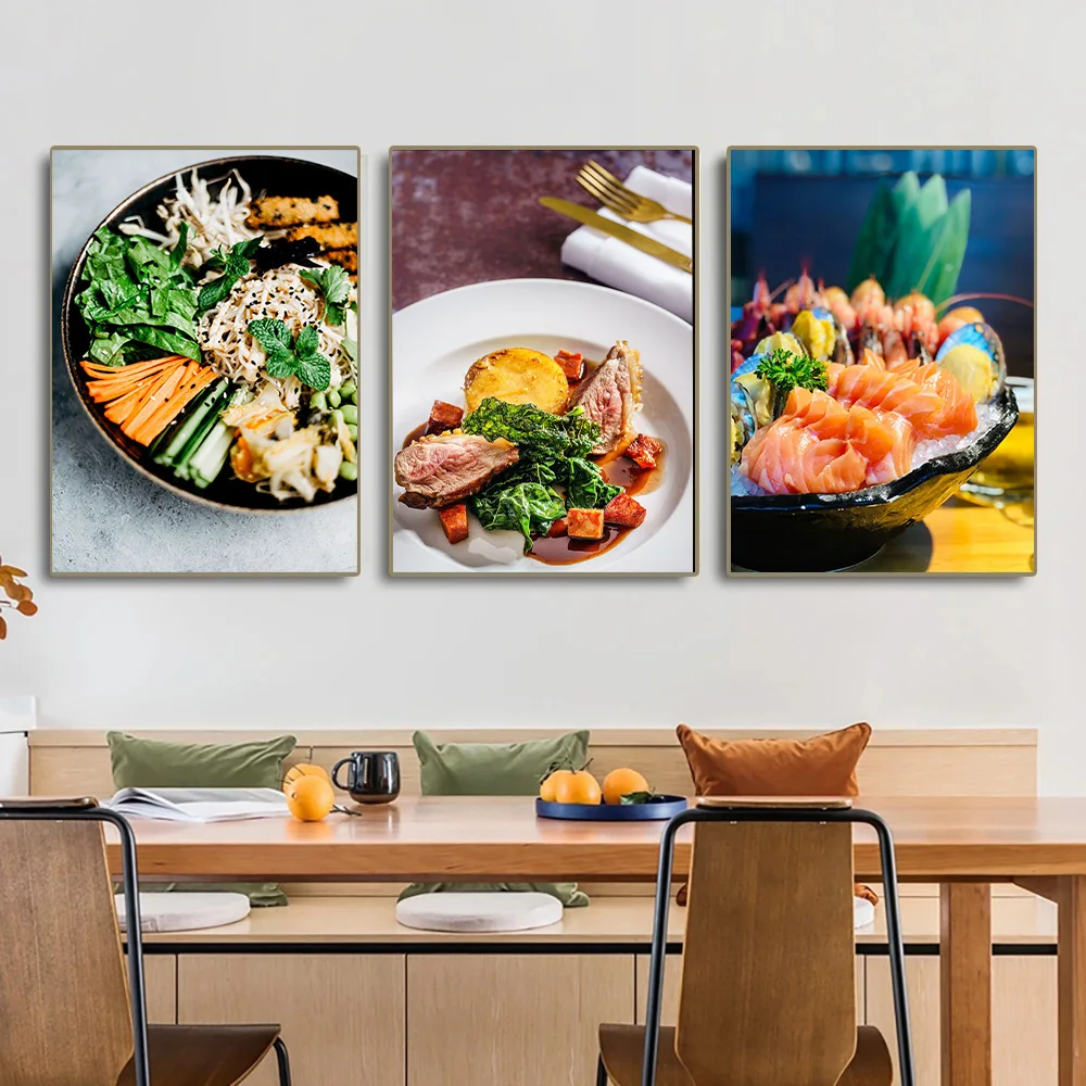 Japanese Asian Food Pho Noodle Soup Barbecue Beef Poster Print Wall Art Pictures Canvas Painting Living Room Bedroom Home Decor