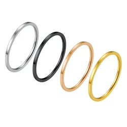 Jewelry Sets Stainless Steel 1mm Rings Simple Ring for Women Men Wedding Band Couples Jewelry Accessories