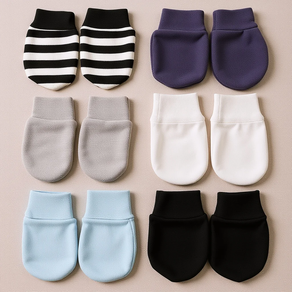 

6Pairs Baby Mittens Anti-Scratch Soft Comfortable Newborn Gloves Infant Cotton No Scratch Hand Protectors Warm Keeping Mittens