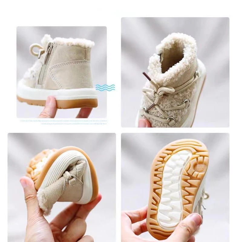 1 To 3 Years Winter Baby Boots Warm Plush Rubber Sole Toddler Kids Sneakers Infant Shoes Fashion Little Boys Girls Boots