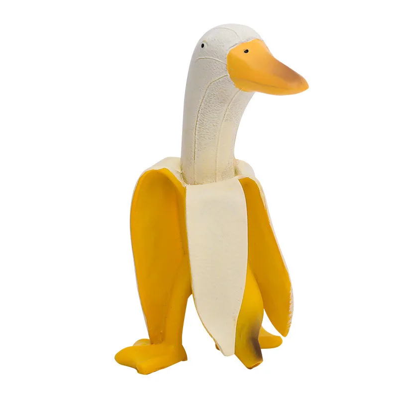 Friend Duck Creative Banana Duck Ornament Home Cartoon Birthday Gift Resin Crafts Creative Ornament
