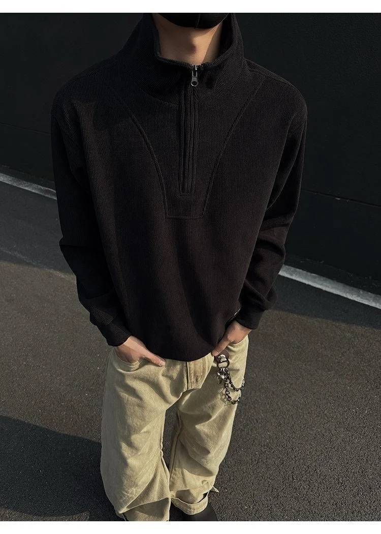 

Мужские худи без капюшона в корейском стиле, темные, готические, черные, хлопковые, оверсайз, свободного кроя, дерзкие, крутые, в стиле панк-готика, уличная одежда, городской стиль, термо.