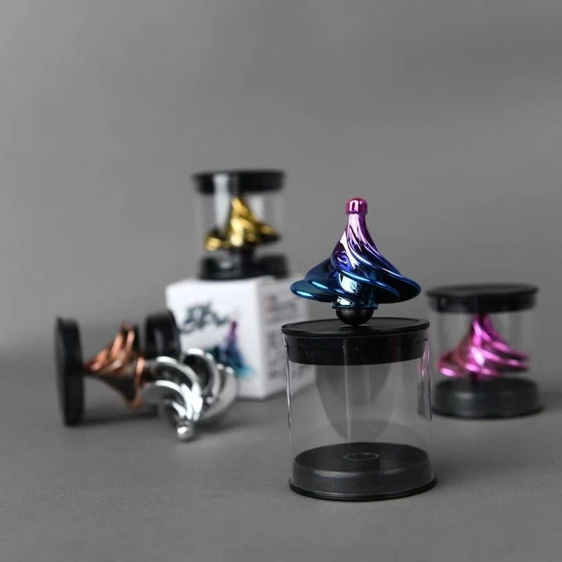 1pcs Toy Pneumatic Gyro Portable Fingertip Decompression Desktop Toy Wind Blowing Rotating Multicolor Gyro Children's Gift