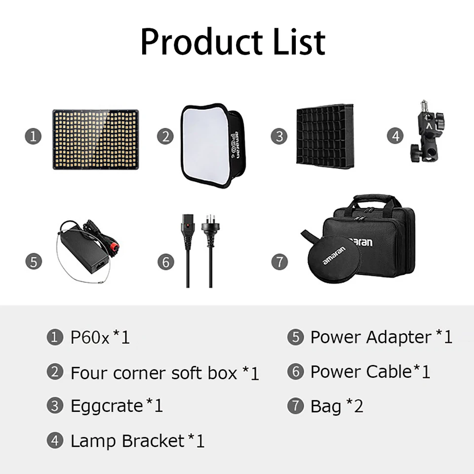 Aputure Amaran P60c Amaran P60x ثنائية اللون 2500K-7500K RGB LED لوحة ضوء للمحترفين بث مباشر التصوير استوديو