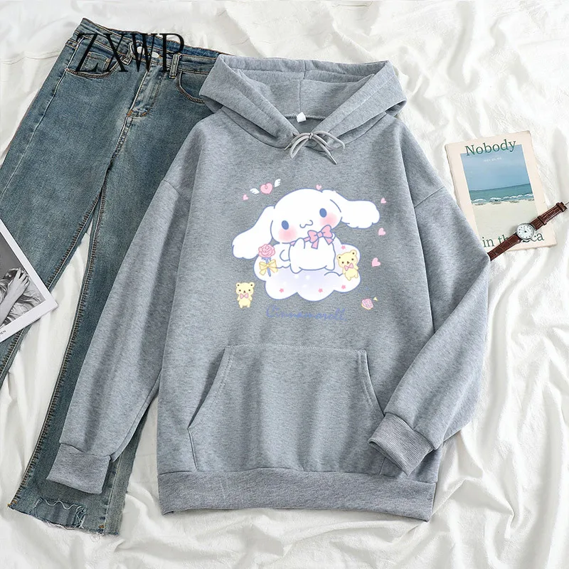 Cute Hoodie Women Harajuku Cartoon Cinnamoroll Graphic Hoody Kawaii Hoodies Unisex Aesthetic Fashion tops y2k Sweatshirts