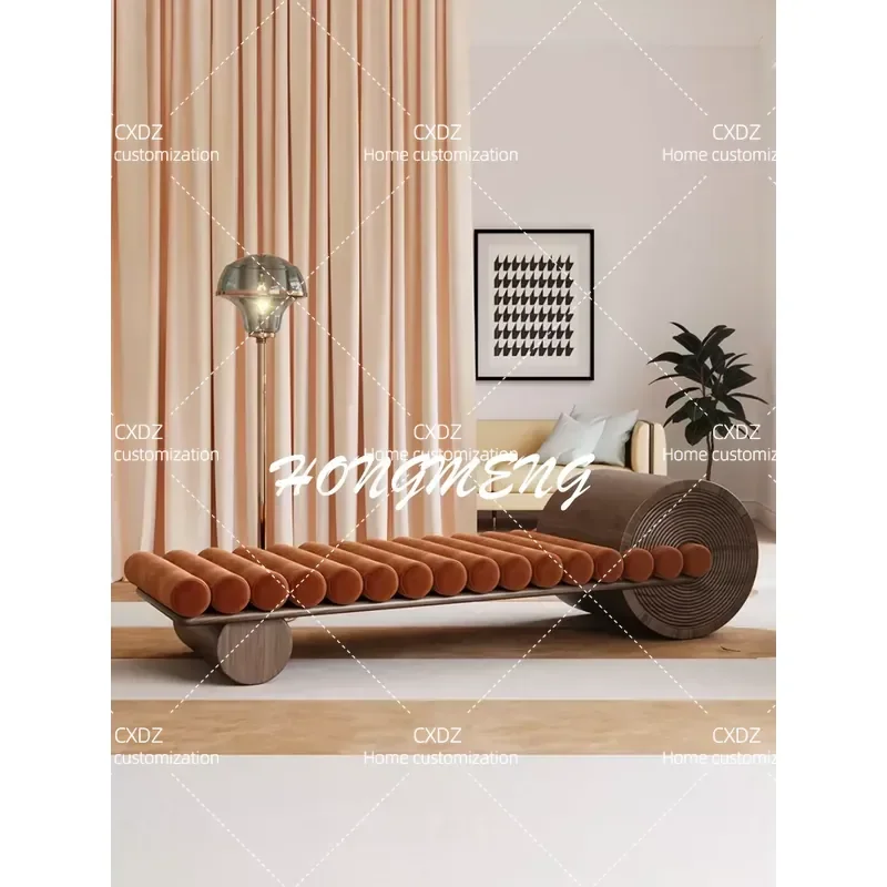 Nordic Light Luxury Solid Wood Bedside Stool Wabi Style Simple Home Shoe Change Stool Hotel Bed and Breakfast Bench